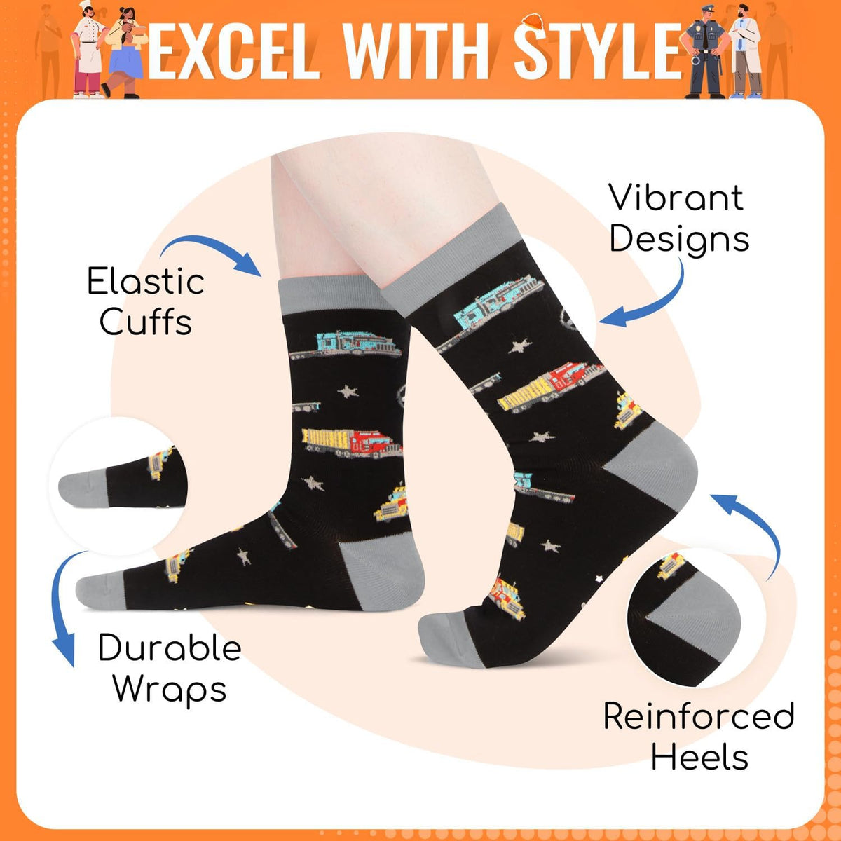 Funny Retirment Gifts - Truck Driver Doctor Teacher Lawyer Socks