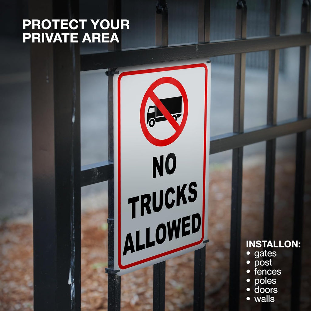 No Trucks Allowed Sign, 8 X 12 Reflective Aluminum