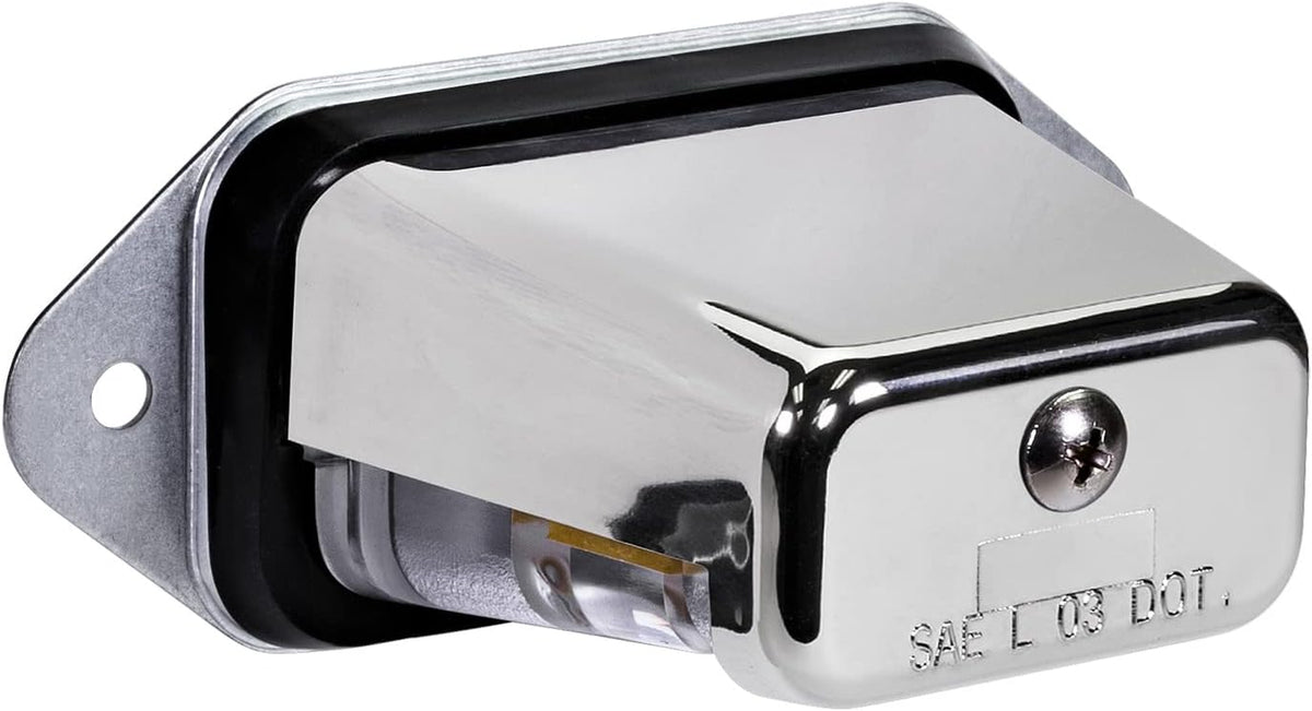 TRUE MODS Chrome LED Trailer License Plate Light, Surface Mount Tag Lamp