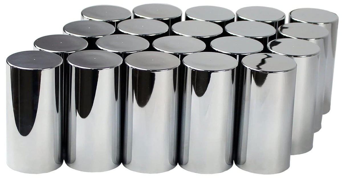33Mm Chrome ABS Plastic Cylindrical Screw on Lug Nut Covers Caps for Semi Truck (20)