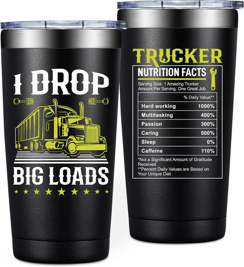 Truck Driver Gifts for Men - 20Oz Trucker Tumbler Cup