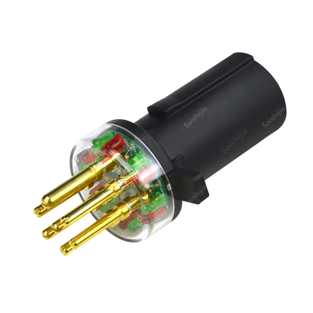 7-Way round Pin Trailer Truck Circuit Plug Tester Replace 7865L, Trailer Tractor Light Tester for Testing Turn Signals
