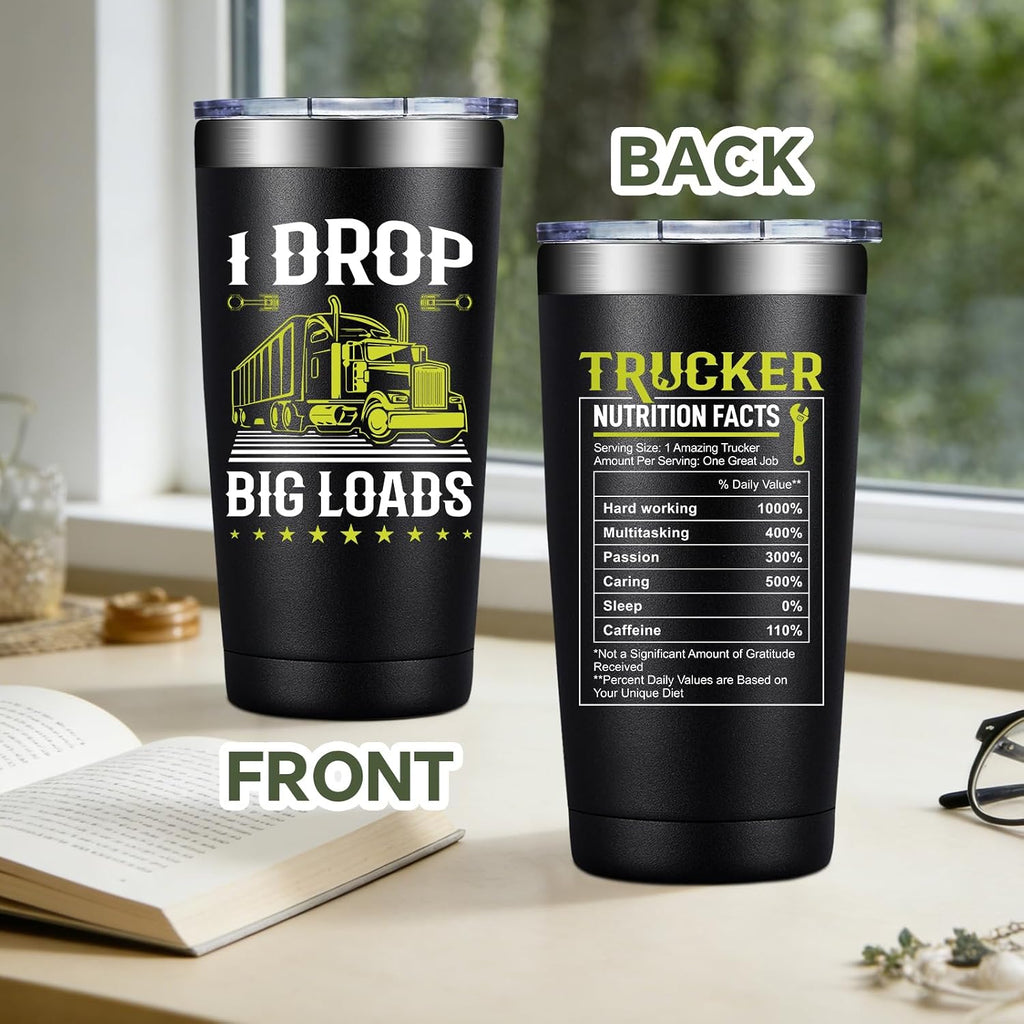 Truck Driver Gifts for Men - 20Oz Trucker Tumbler Cup
