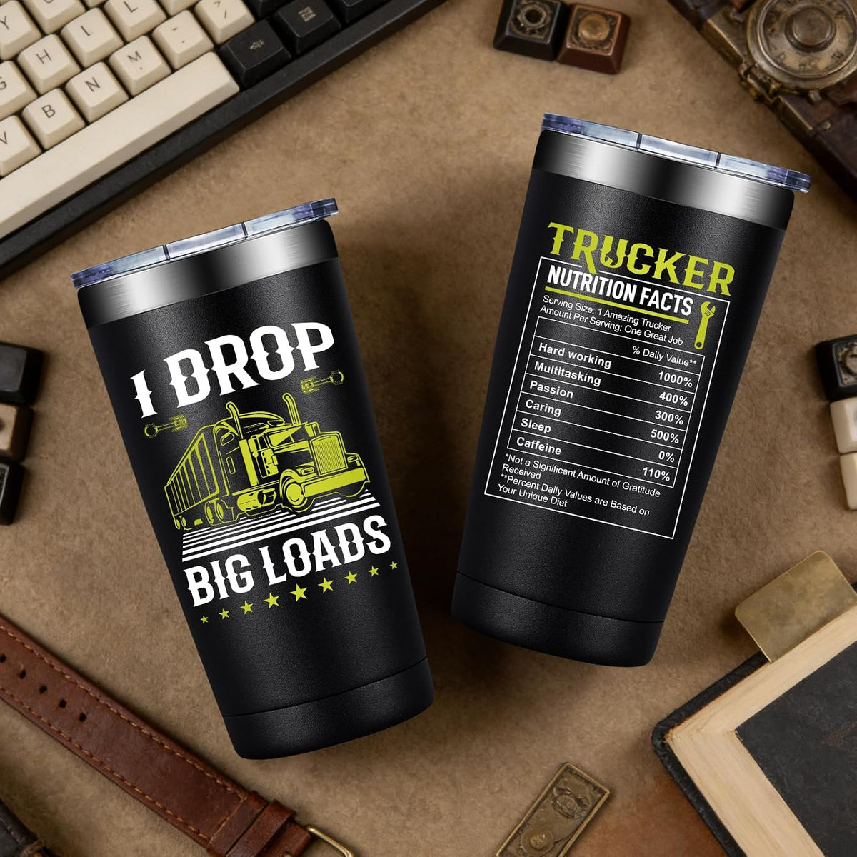 Truck Driver Gifts for Men - 20Oz Trucker Tumbler Cup