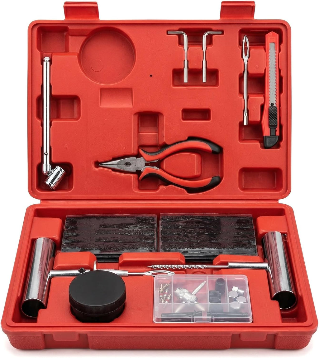 Tire Plug Kit - 68Pcs Heavy Duty Tire Repair Kit, Universal Tire Repair Tools to Fix Punctures and Plug Flats Patch Kit for Car Motorcycle, Truck, ARB，ATV, Tractor, RV, SUV, Trailer