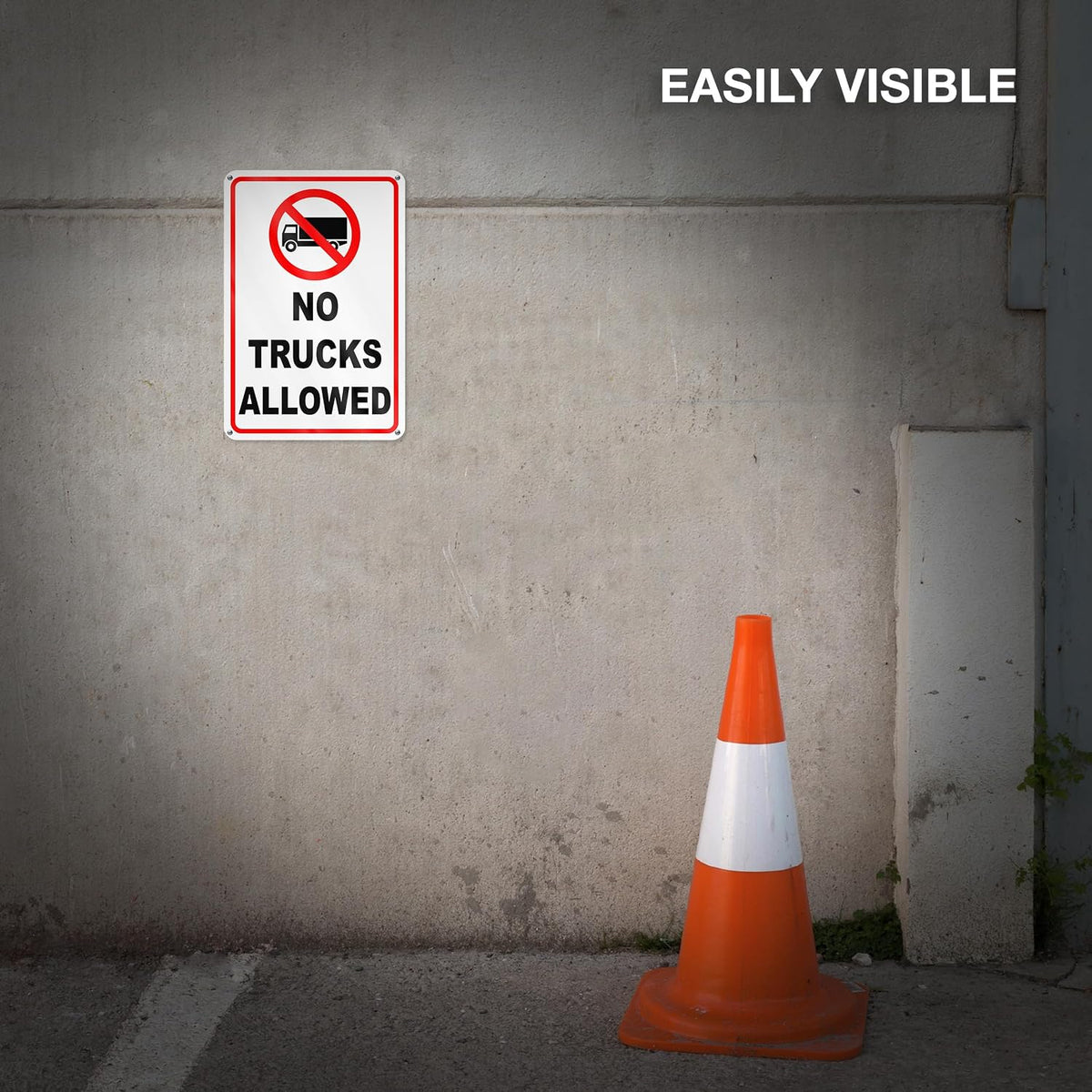 No Trucks Allowed Sign, 8 X 12 Reflective Aluminum
