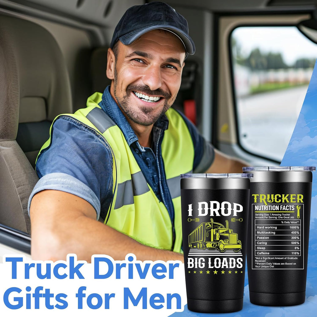 Truck Driver Gifts for Men - 20Oz Trucker Tumbler Cup