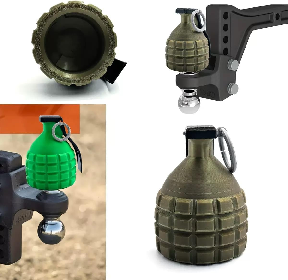 Cover Cap for the Trailer Coupling, Applicable Trailer Covers Diameter of 50Mm, Christmas Car Trailer Coupling Cover, Truck, Recreational Vehicle Accessories. (Boom-Green)