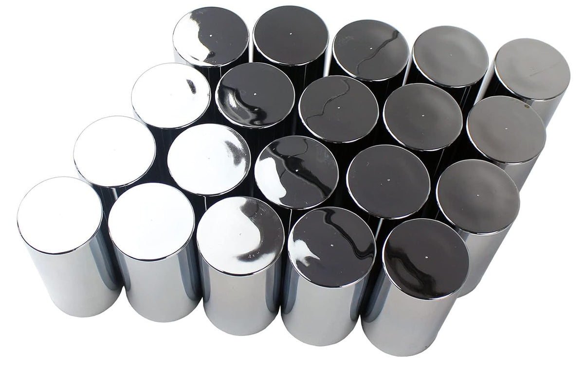 33Mm Chrome ABS Plastic Cylindrical Screw on Lug Nut Covers Caps for Semi Truck (20)