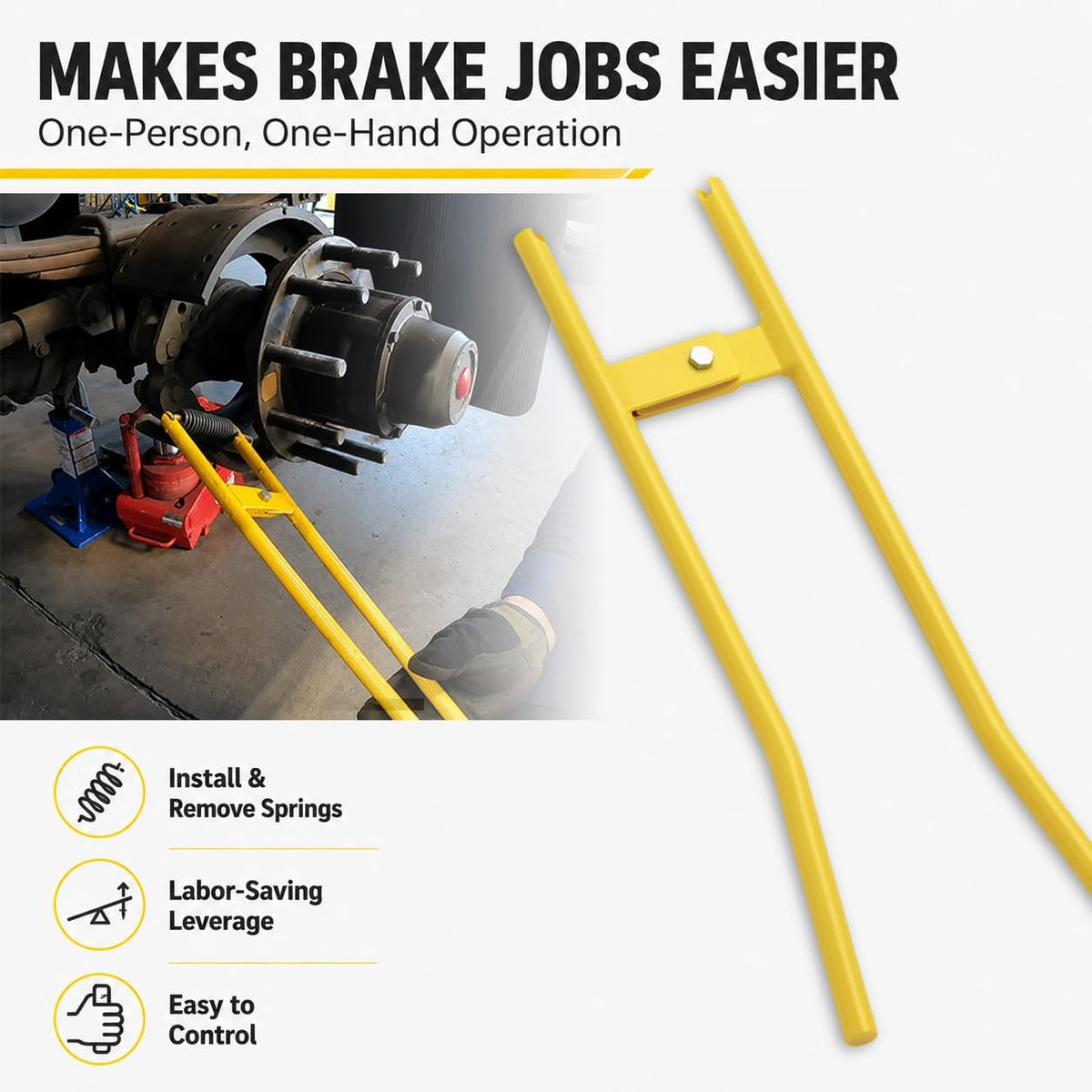 LT890 Truck Brake Spring Tool, Heavy Duty Brake Installer and Removal Tool