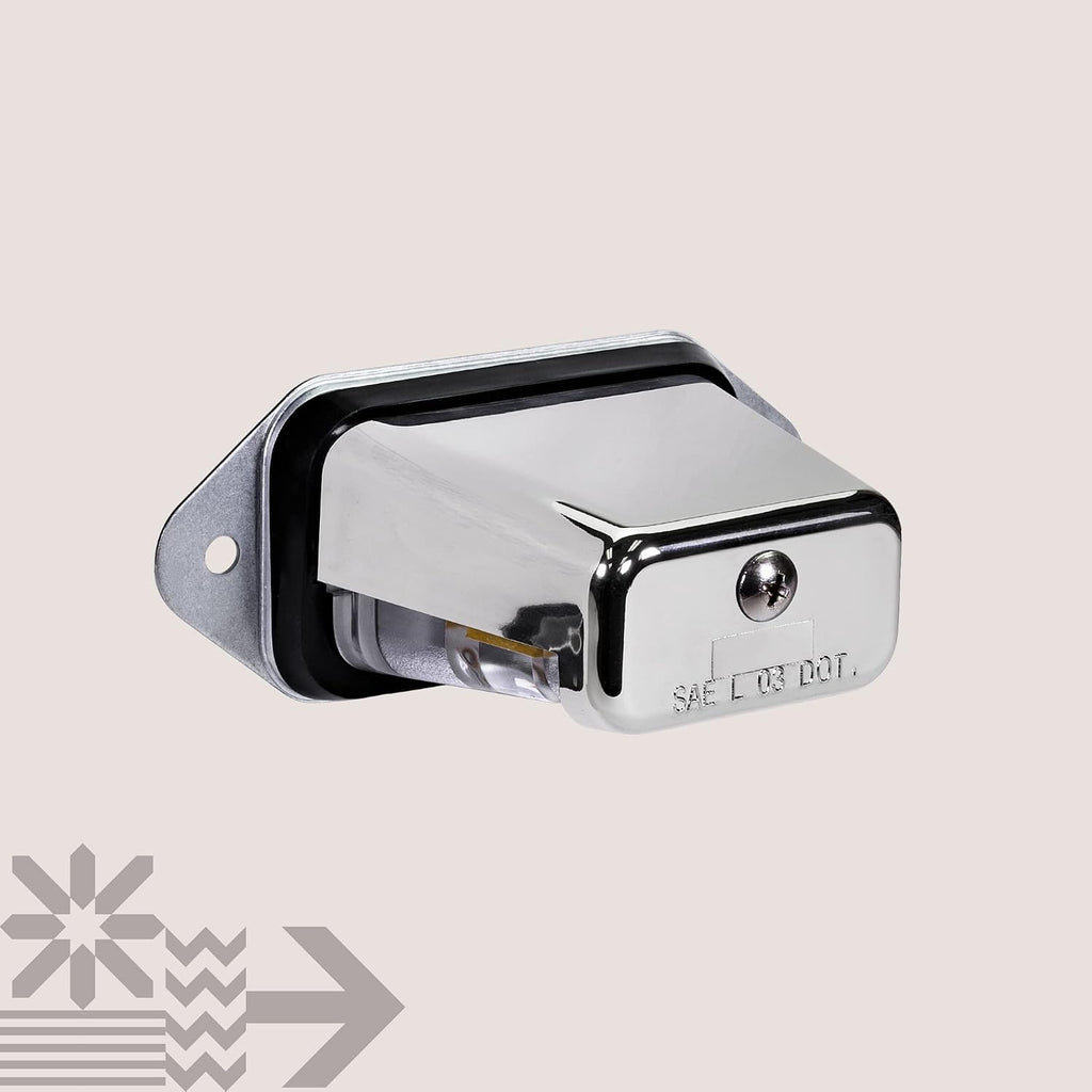 TRUE MODS Chrome LED Trailer License Plate Light, Surface Mount Tag Lamp