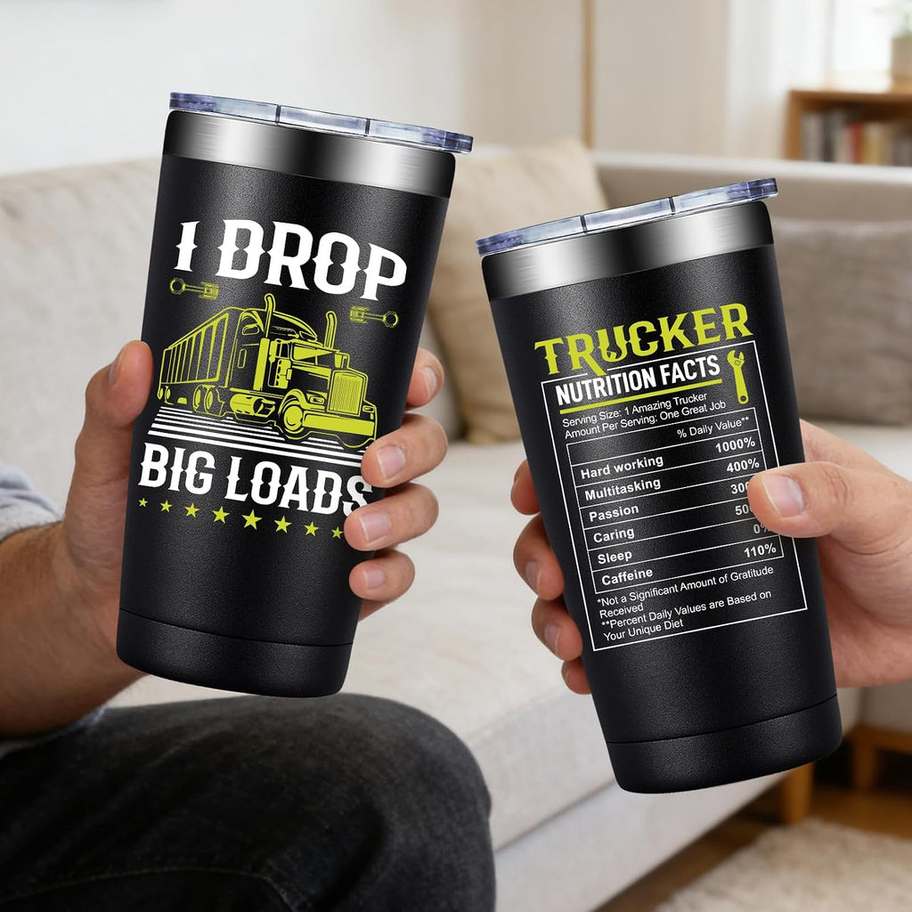 Truck Driver Gifts for Men - 20Oz Trucker Tumbler Cup