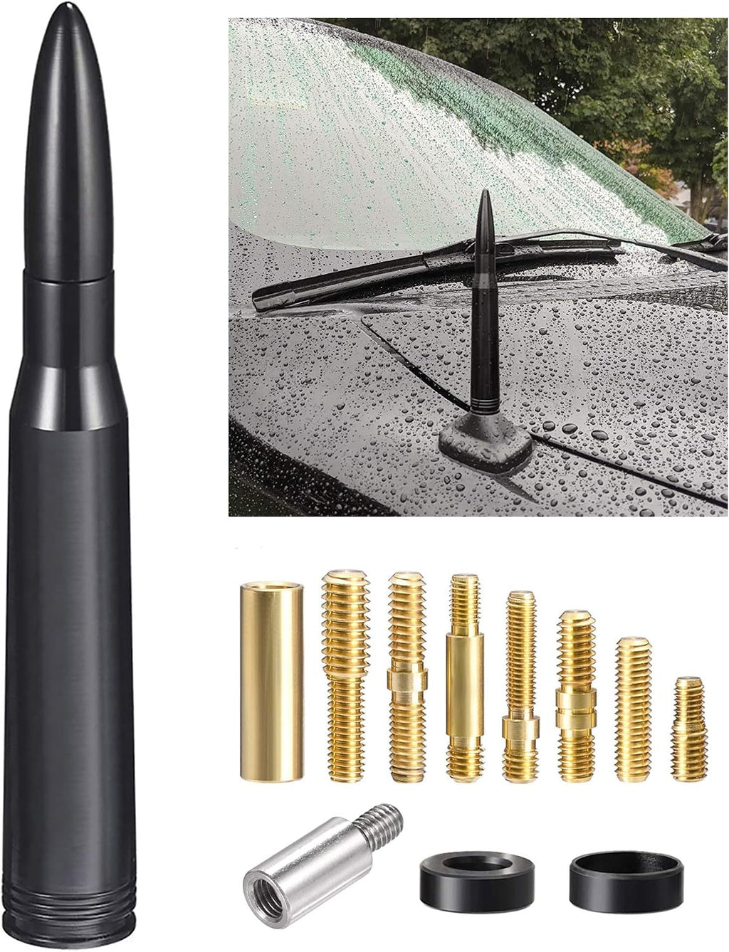 Car Truck Bullet Antenna Mast Vehicle Antenna Replacement for Heavy Duty Classic Pickup Trucks