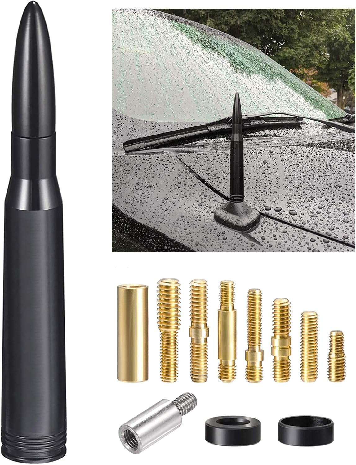 Car Truck Bullet Antenna Mast Vehicle Antenna Replacement for Heavy Duty Classic Pickup Trucks