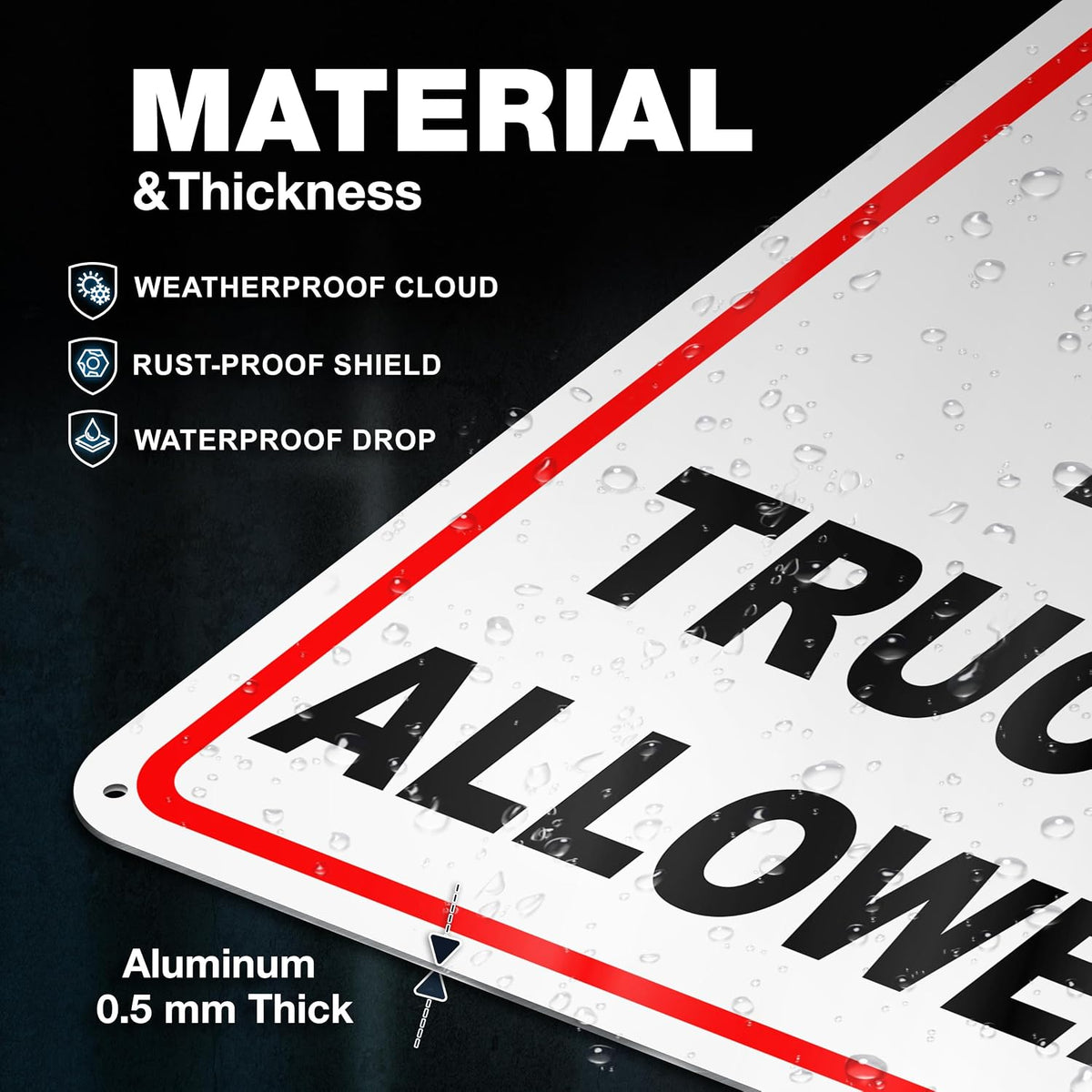No Trucks Allowed Sign, 8 X 12 Reflective Aluminum