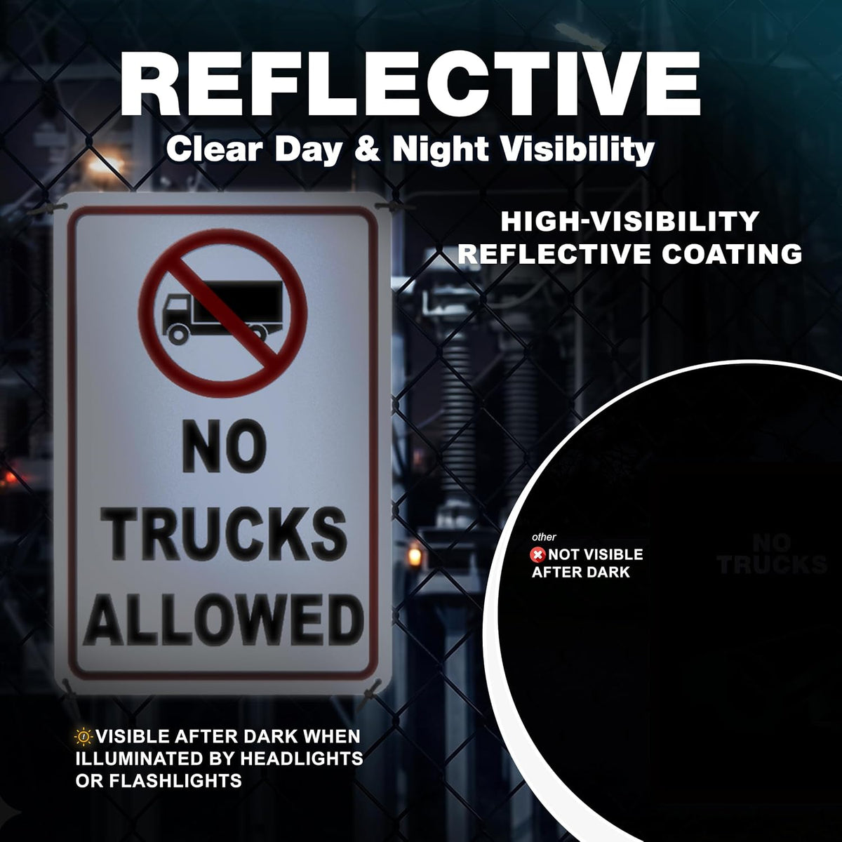 No Trucks Allowed Sign, 8 X 12 Reflective Aluminum