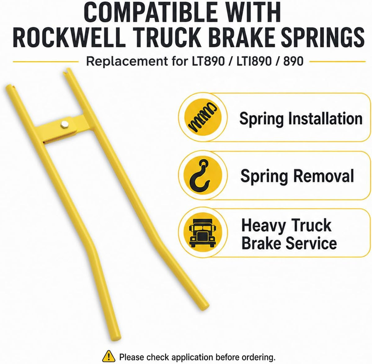 LT890 Truck Brake Spring Tool, Heavy Duty Brake Installer and Removal Tool