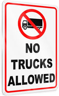 No Trucks Allowed Sign, 8 X 12 Reflective Aluminum