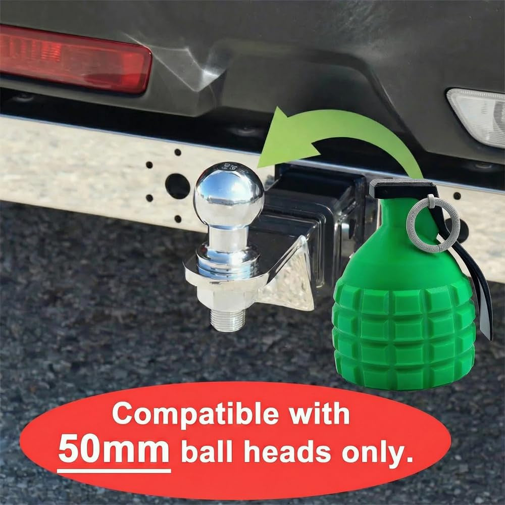 Cover Cap for the Trailer Coupling, Applicable Trailer Covers Diameter of 50Mm, Christmas Car Trailer Coupling Cover, Truck, Recreational Vehicle Accessories. (Boom-Green)